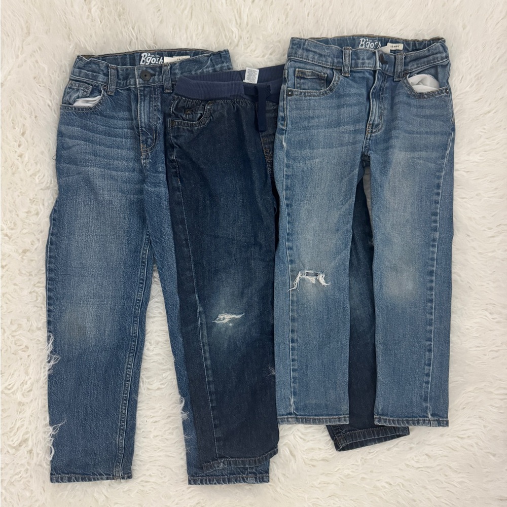 Boys Blue Denim Jeans Bundle - 3 Pack size 6R & 7R